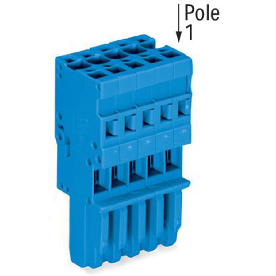 1-draads female steker CAGE CLAMP 4mm2 blauw VVE=10
