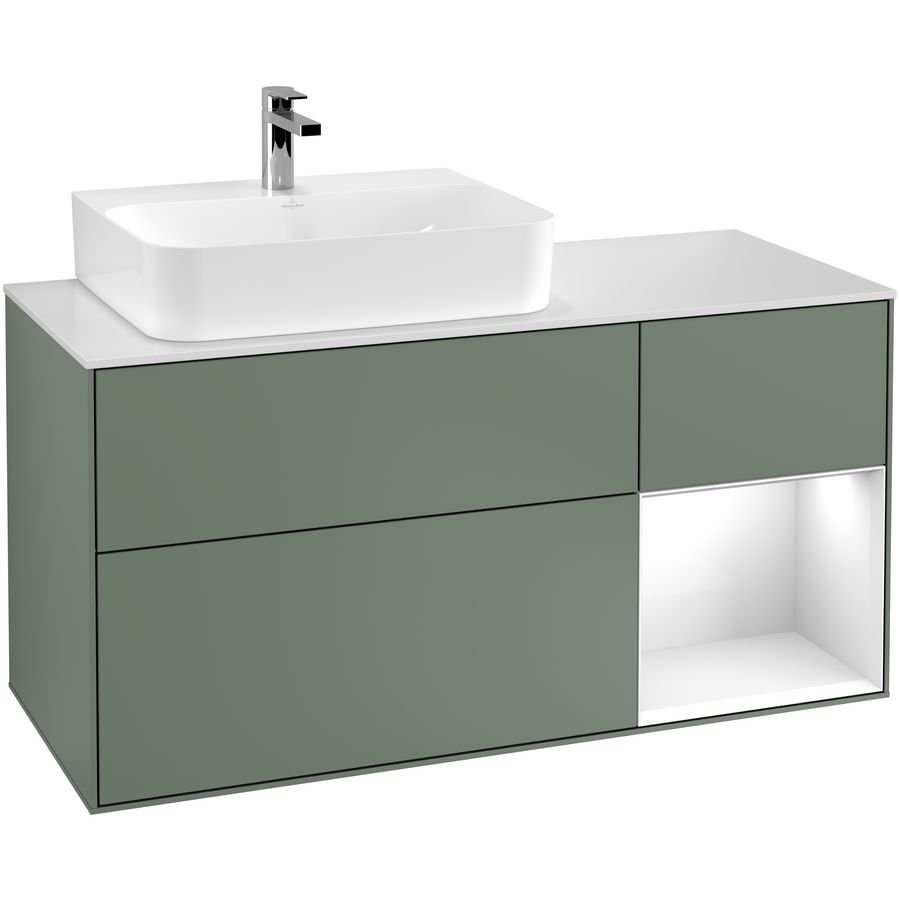 Wastafelonderkast Finion 1200x603x501mm Olive Matt Lacquer G151GFGM
