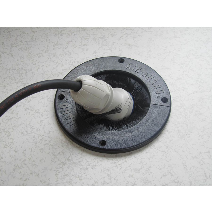 Vloerdoorvoer Air-Guard 127mm incl. borstel zwart