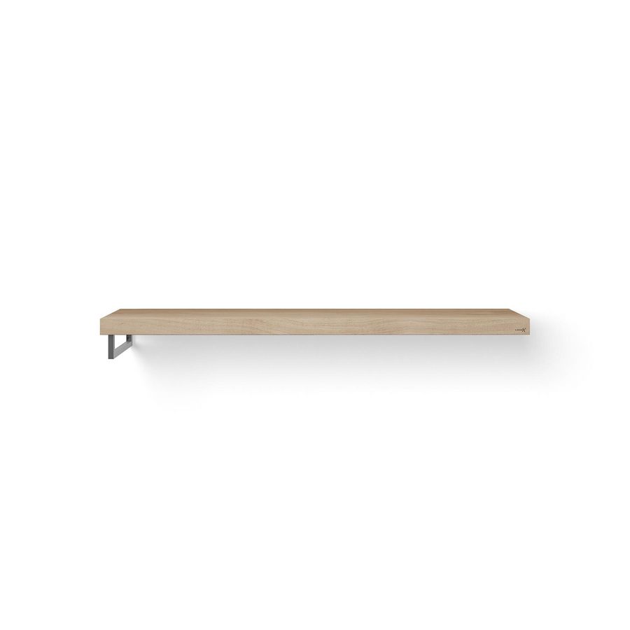 Wastafelblad Base Wood eiken 160cm RVS 1x handdoekbeugel LI.