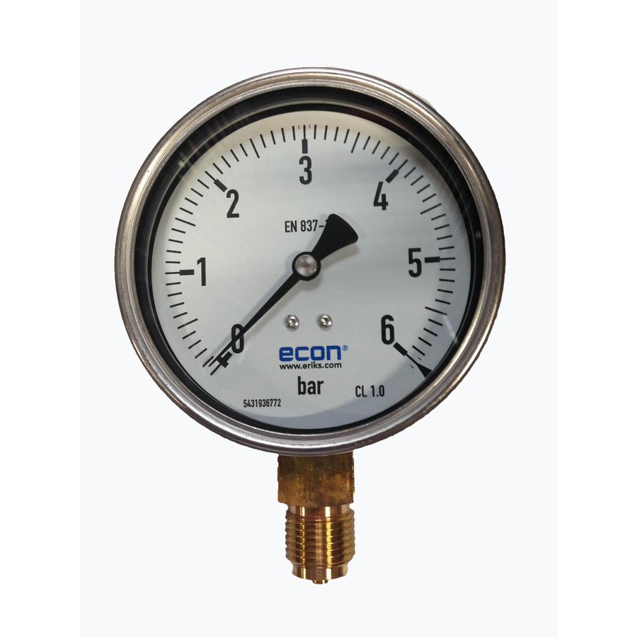 Manometer 100mm 0-6bar 1/2" bt. radiaal