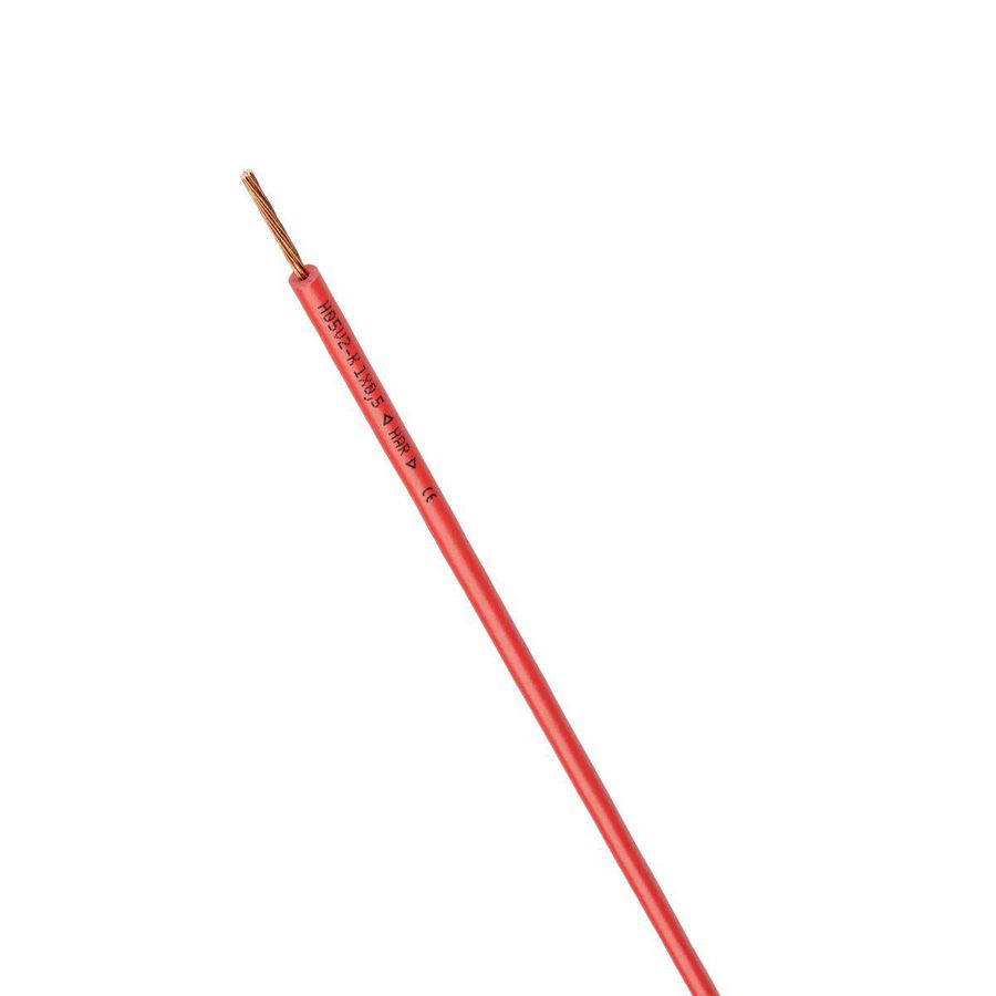 Ring a 100m. Montagesnoer H05V2-K 1X0,75 rood