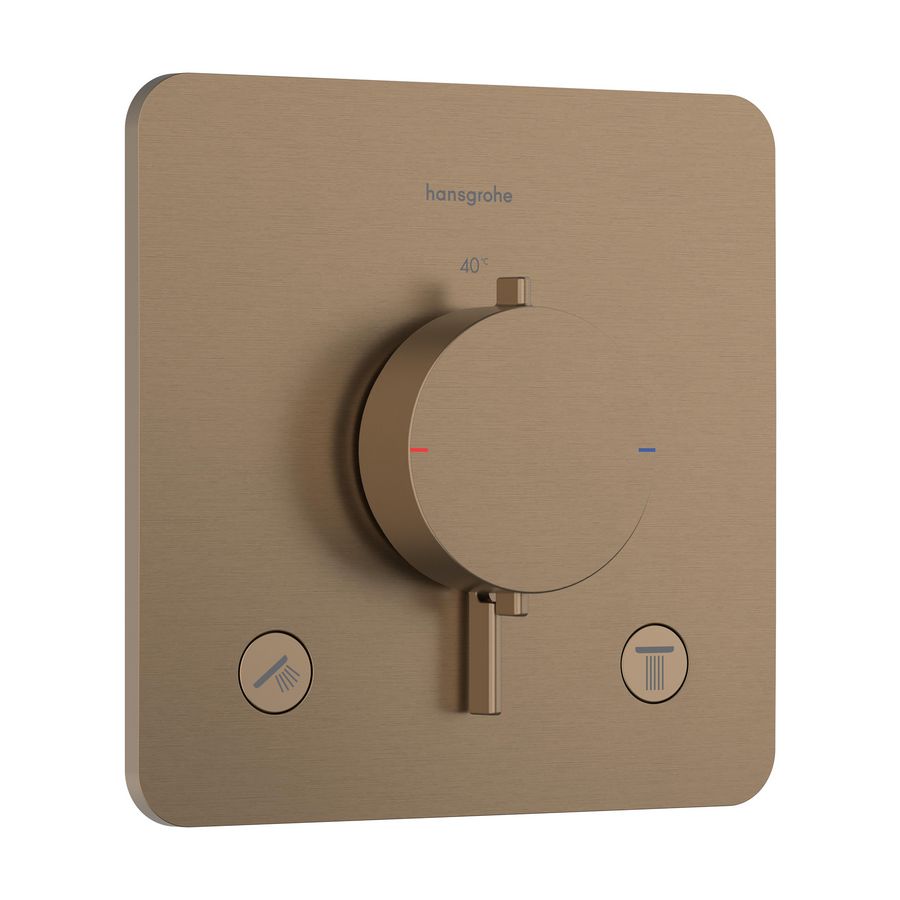 Inbouwthermostaat 2 functies Ecostat Comfort Q Brushed Bronze