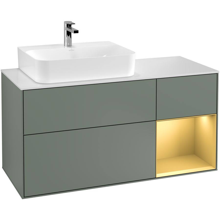 Wastafelonderkast Finion 1200x603x501mm Olive Matt Lacquer G151HFGM