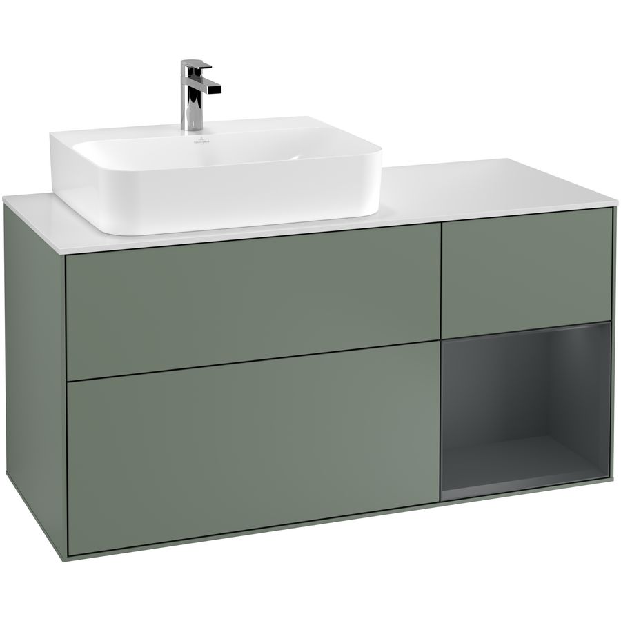 Wastafelonderkast Finion 1200x603x501mm Olive Matt Lacquer G151HGGM
