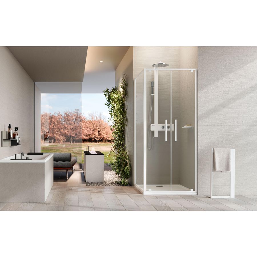 Douchewand Riga 2B 86 Ver.86-89Cm Helder Glas MWit