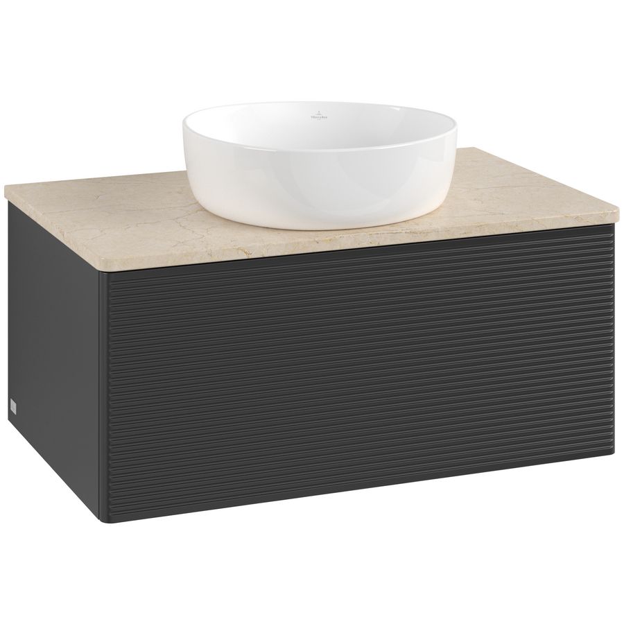 Wastafelonderkast Antao 800x360x500mm Black Matt Lacquer K30113PD