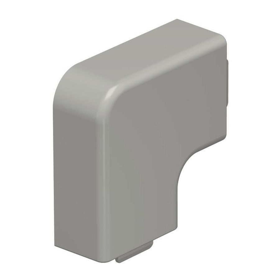 Deksel platte hoek 15x30mm polyvinylchlorid steengrijs VVE=4
