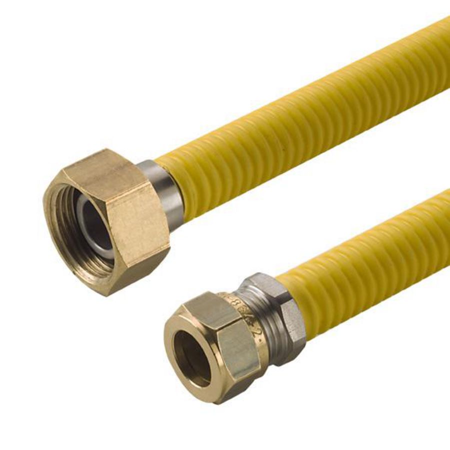 Gasslang buigbaar RVS 3/4"wartel x 15mm knel 200mm g5