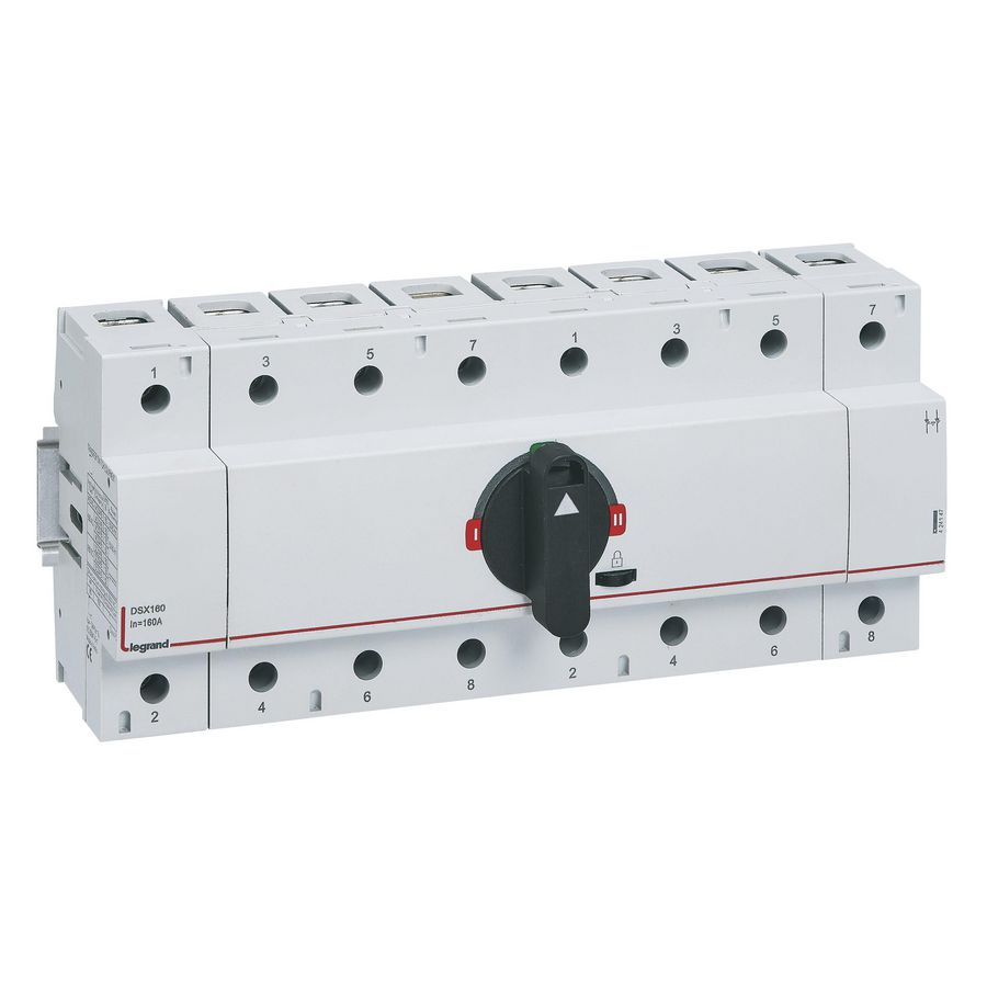 Bronomschakelaar DSX160 4P - 160A + draaihendel - breedte 12