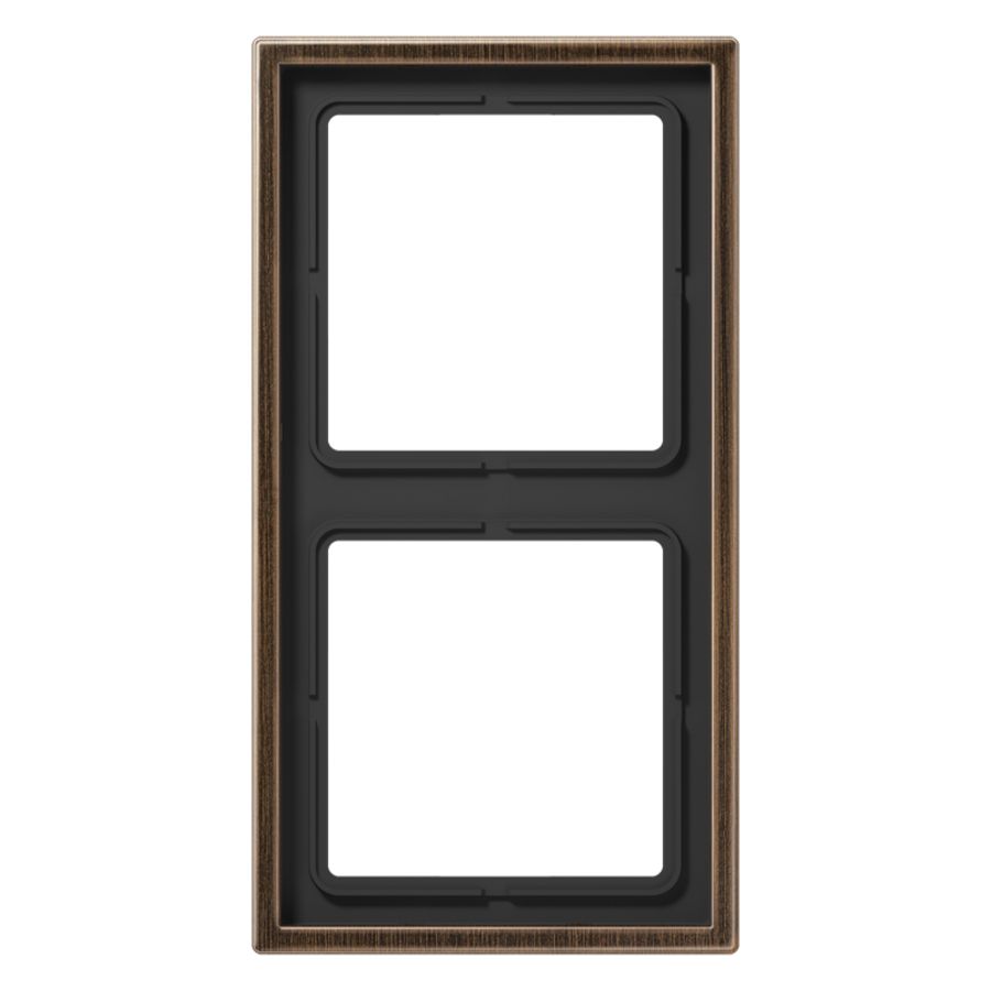 Afdekraam 2-voudig LS messing antiek