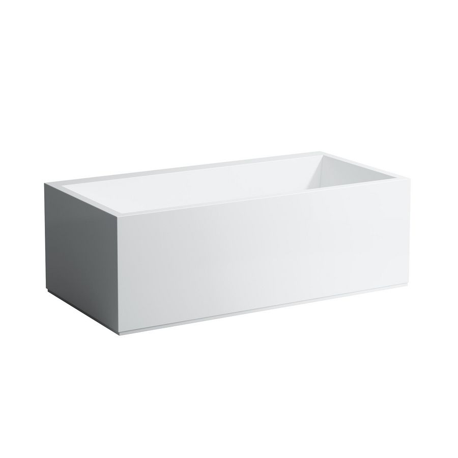 Bad 1700x860mm hoek rechts met frame en l-paneel links wit