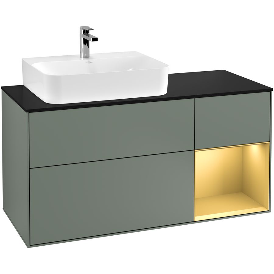 Wastafelonderkast Finion 1200x603x501mm Olive Matt Lacquer G152HFGM