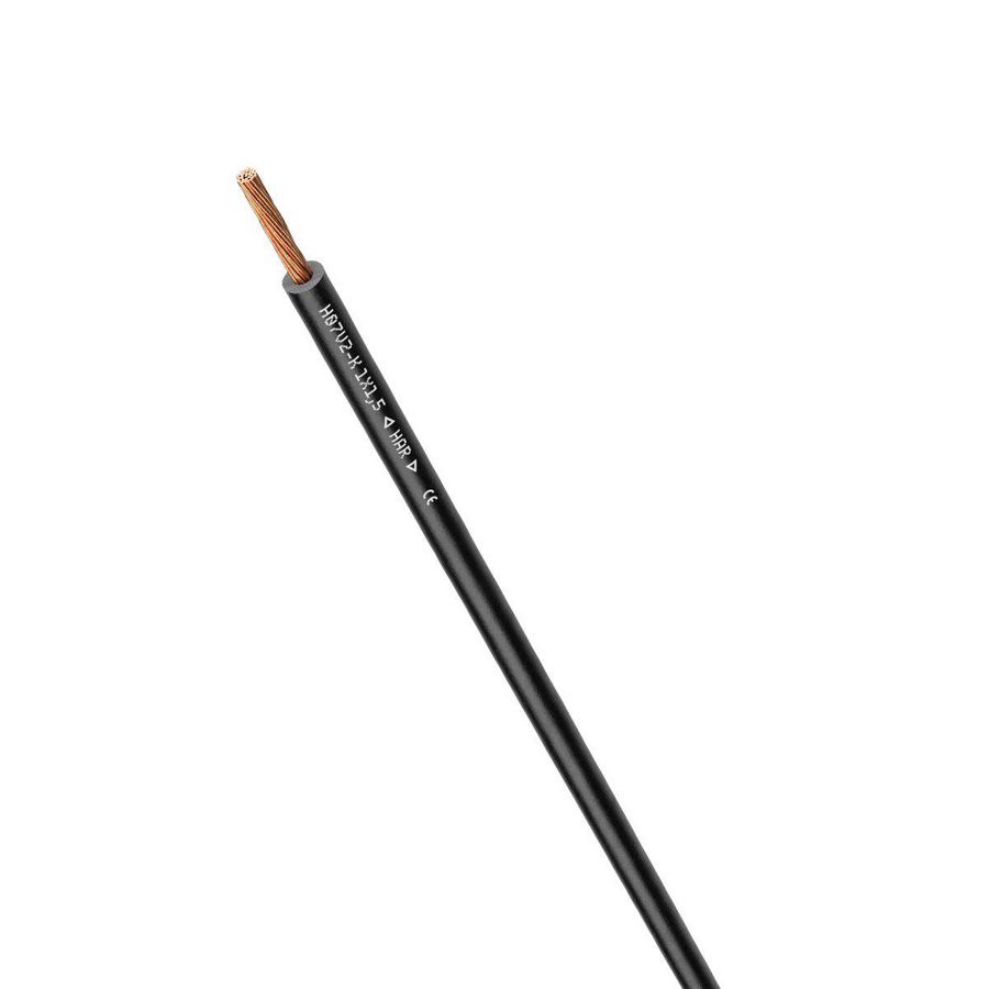 Ring a 100m. Montagesnoer H07V2-K 1X6 zwart