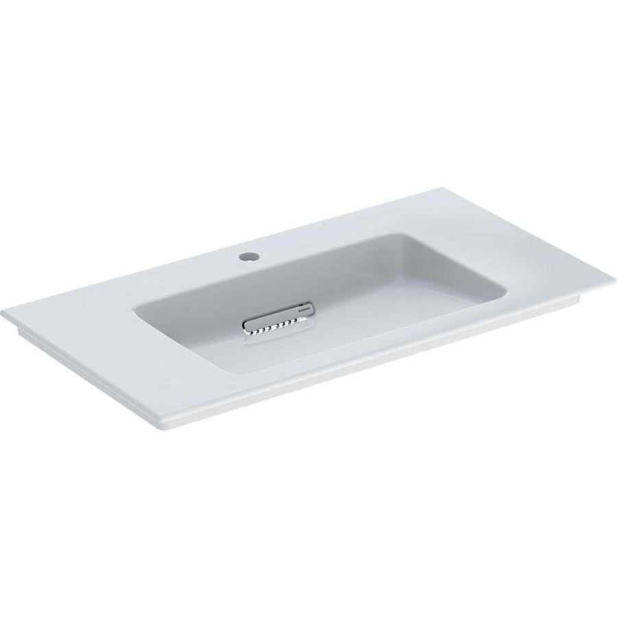 Meubelwastafel afleg L/R 90x48cm afvoer horizontaal met kraangat gecentreerd wit Keratect ONE incl. sifon