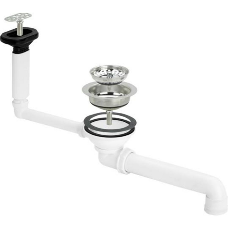 Afvoerventielset-kunststof/wit 7139153-699864