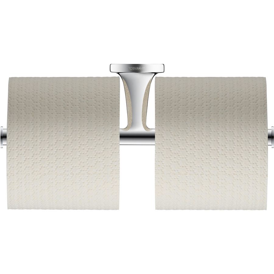Starck T Dubbele Papierrolhouder 255x76x50mm Chroom