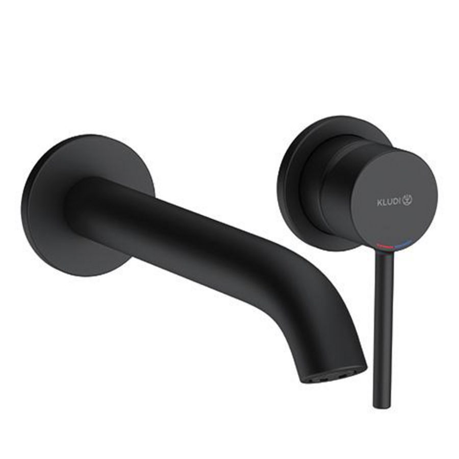 Bozz wastafelmengkraan afm. set 230 2-gt mat zwart