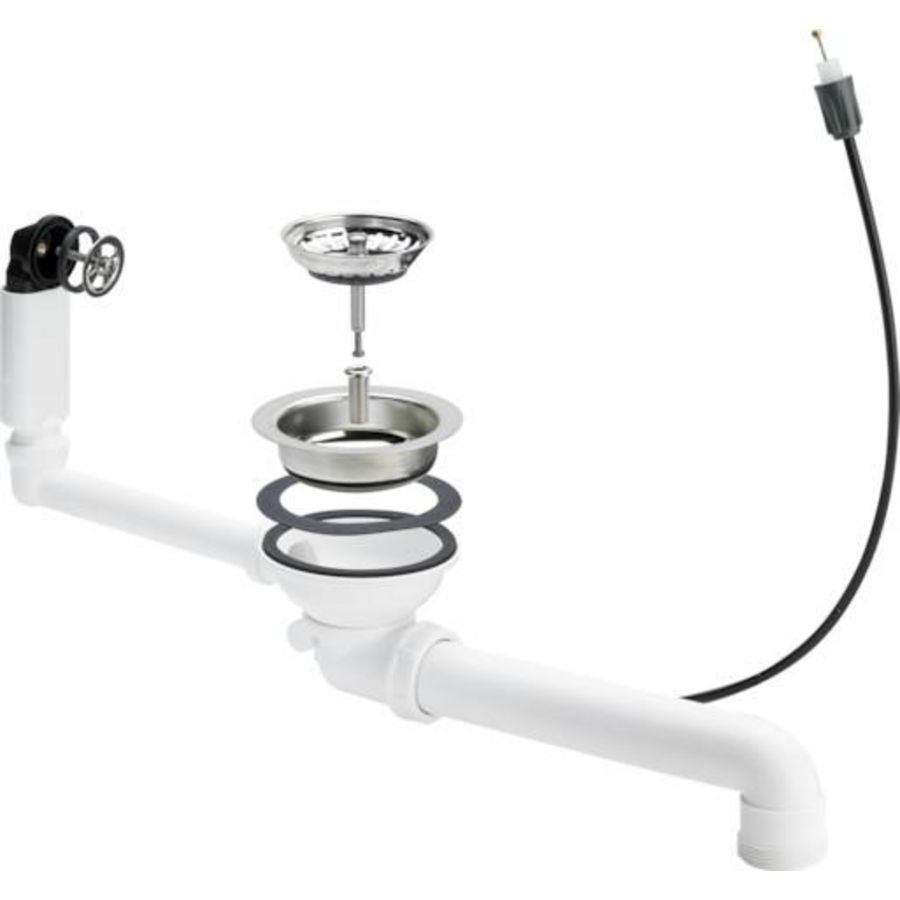 Afvoerventielset-kunststof/wit 7139162-678579