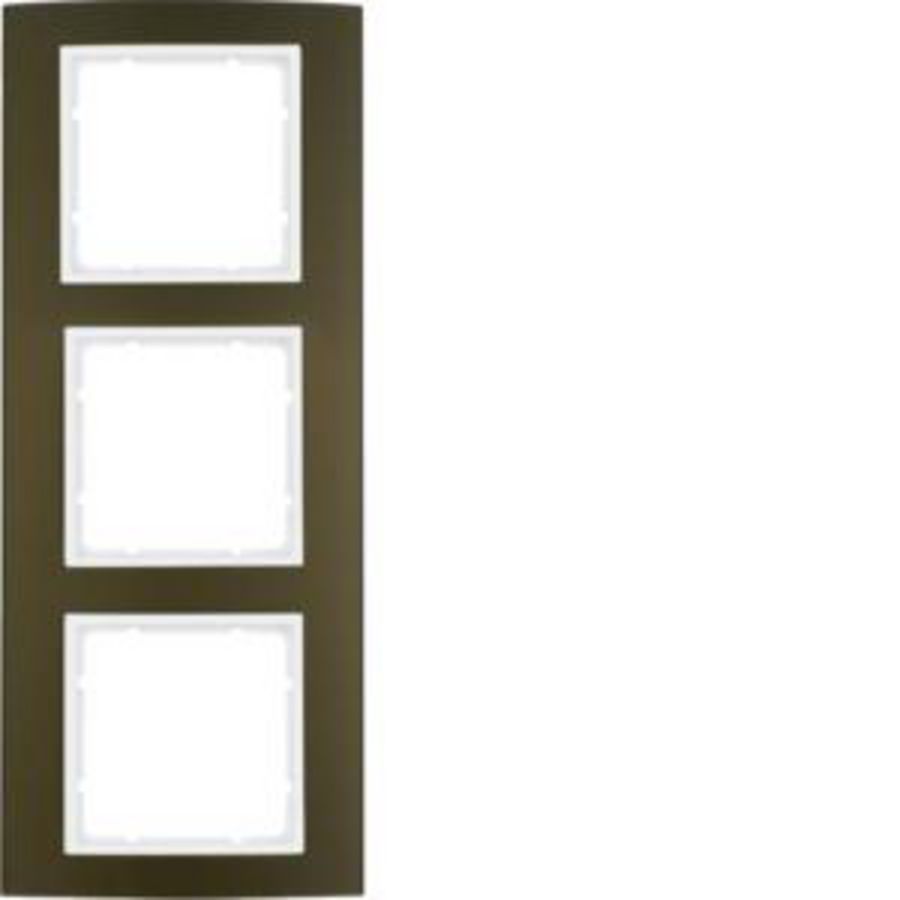 Afdekraam 3-v berker B.3 aluminium bruin/polarwit mat