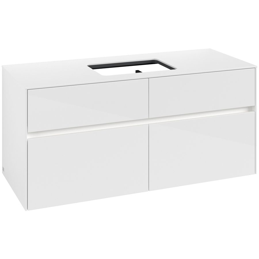 Wastafelonderkast Collaro 1200x548x500mm Glossy White C112B0DH