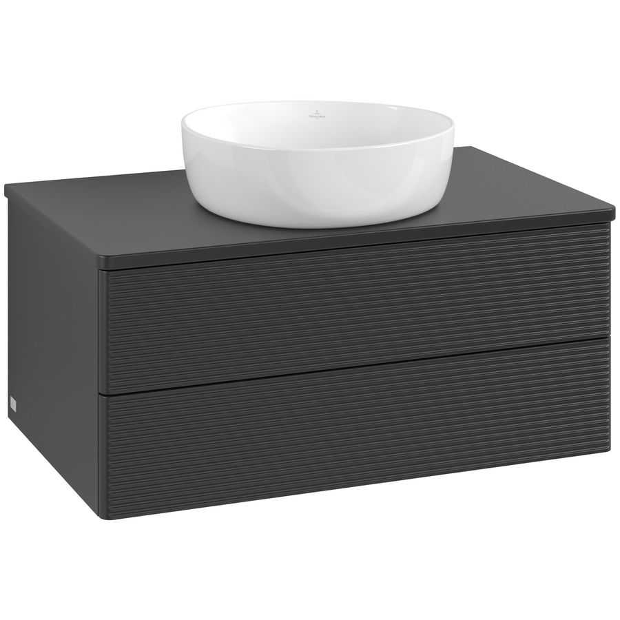 Wastafelonderkast Antao 800x360x500mm Black Matt Lacquer L19110PD