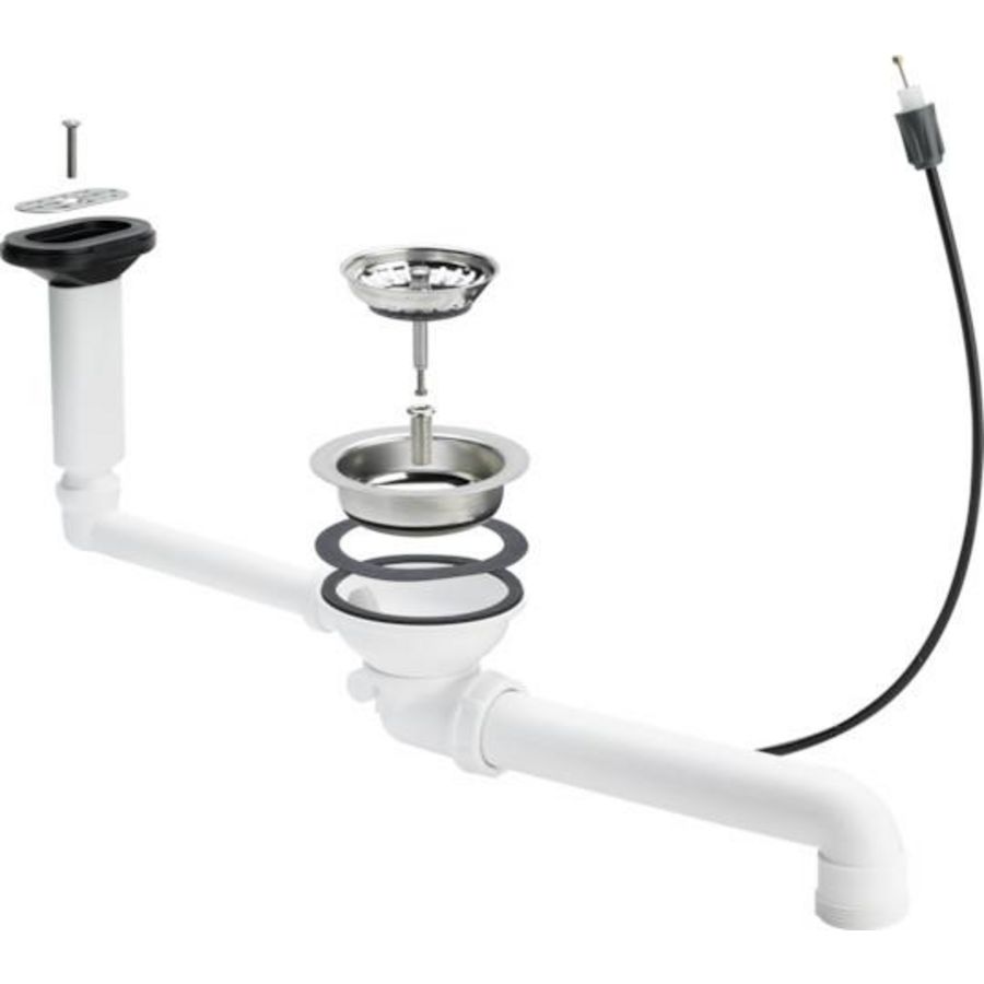 Afvoerventielset-kunststof/wit 7139163-699871