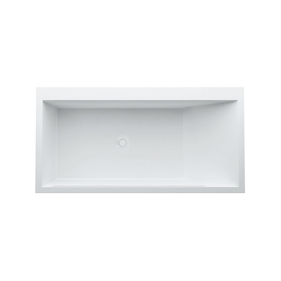 Bad 1700x860mm hoek links met frame en l-paneel rechts wit