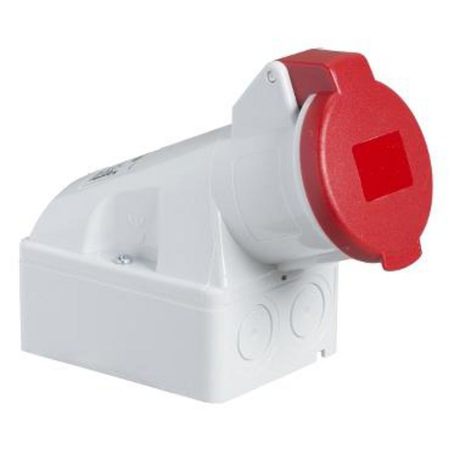 Wandcontactdoos Gehoekt 3P+A 16A 380-415V AC 6h PratiKa