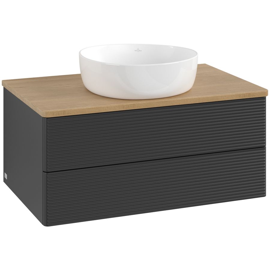Wastafelonderkast Antao 800x360x500mm Black Matt Lacquer L19111PD