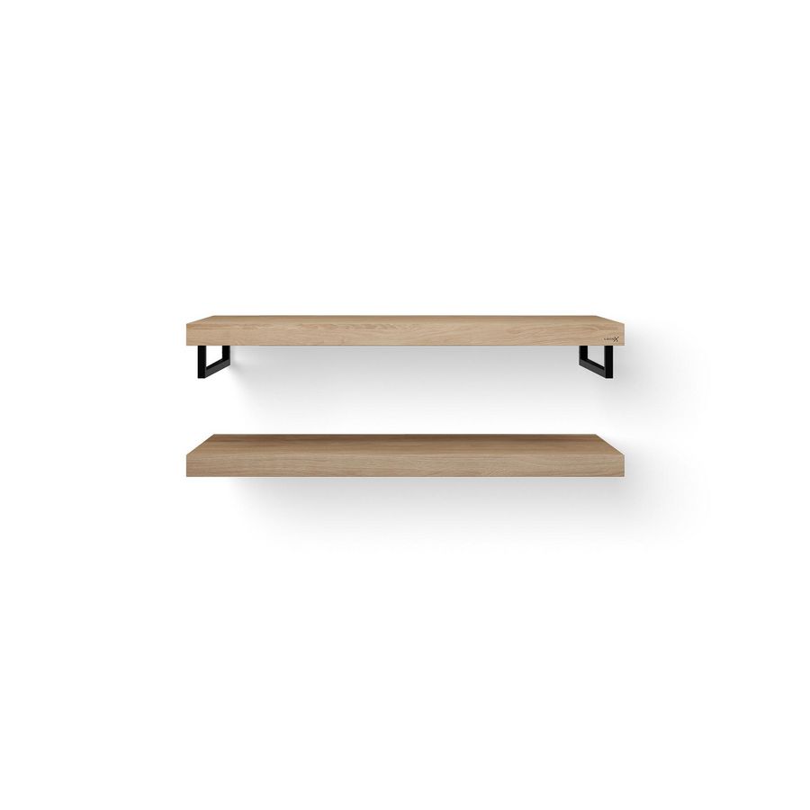Wastafelblad-set Duo Wood eiken 120cm ophanging zwart