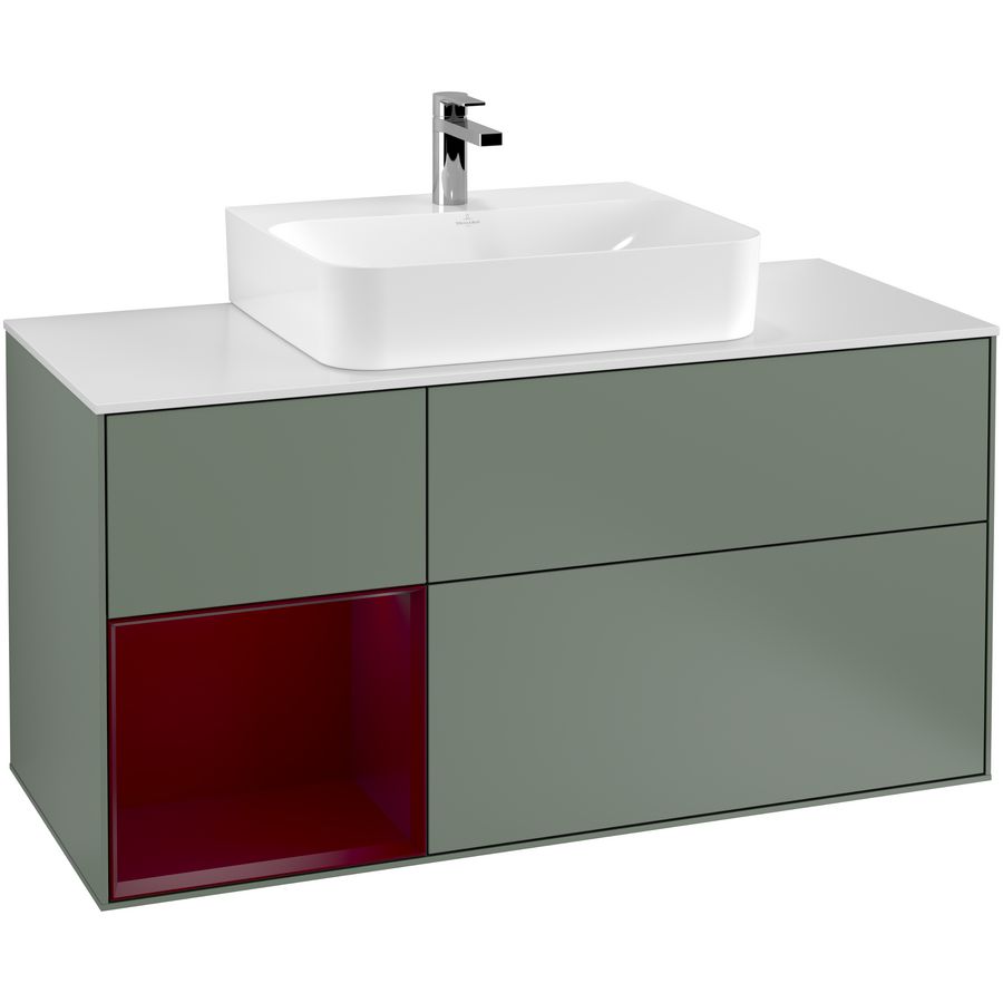 Wastafelonderkast Finion 1200x603x501mm Olive Matt Lacquer G161HBGM