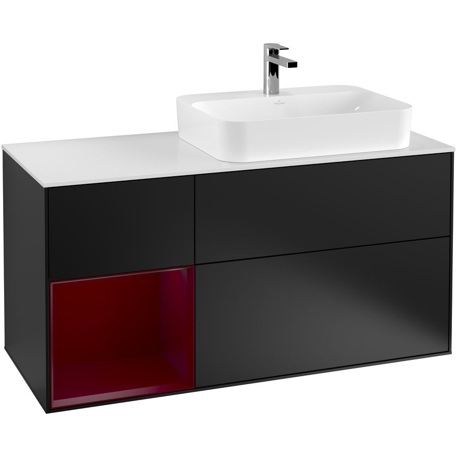 Wastafelonderkast Finion 1200x603x501mm Black Matt Lacquer G391HBPD