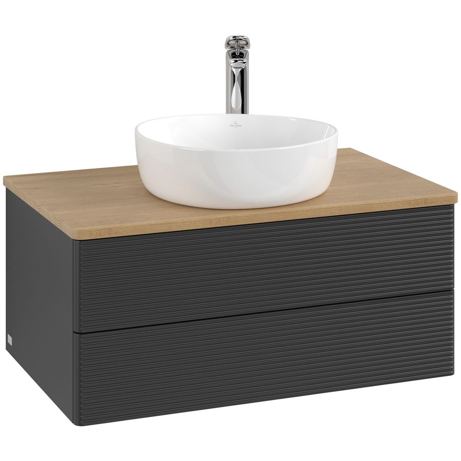 Wastafelonderkast Antao 800x360x500mm Black Matt Lacquer L19151PD