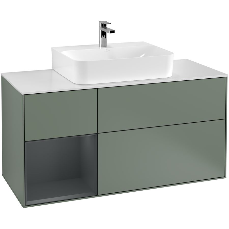 Wastafelonderkast Finion 1200x603x501mm Olive Matt Lacquer G161HGGM