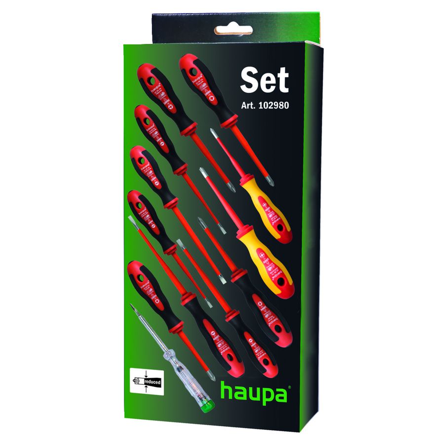 Schroevendraaierset 12-delig PH sleuf PZ/sleuf VDE 1000V HUPslim