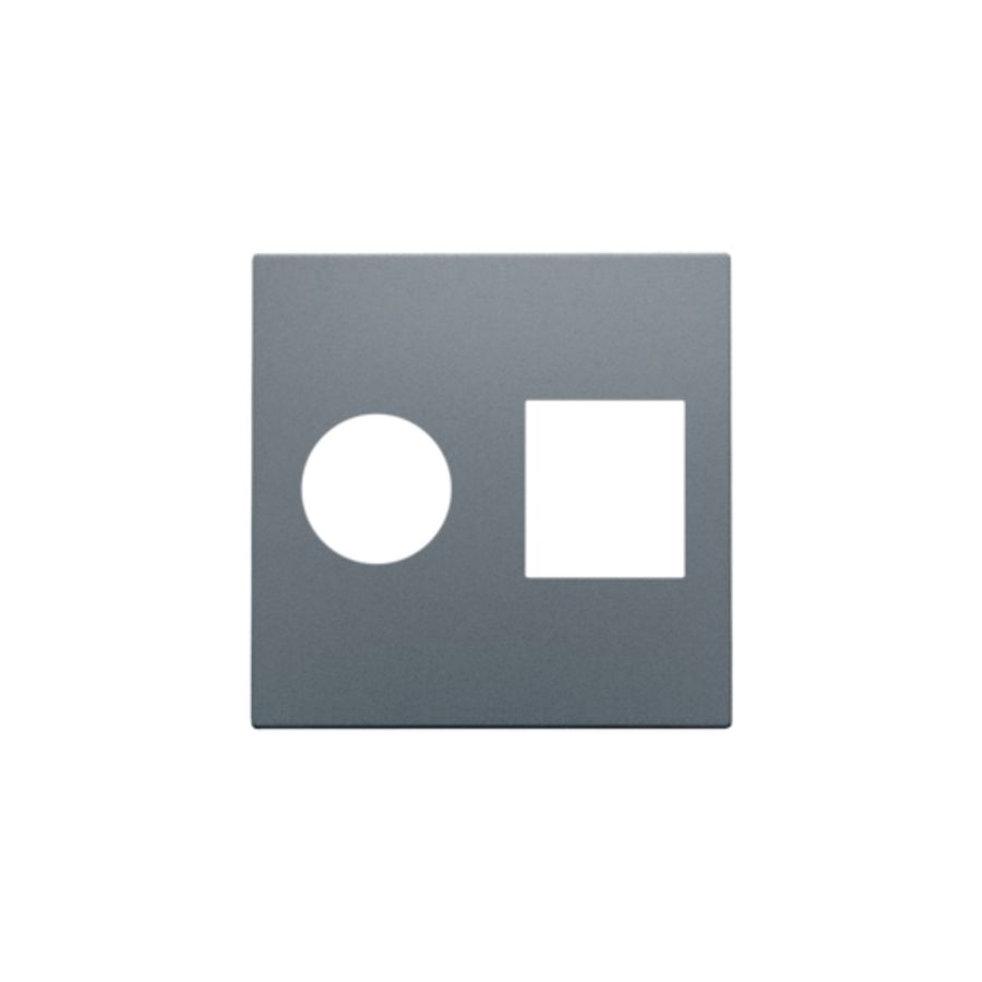 Afwerkingsset enkelvoudige coax/netwerkaans. RJ45 blue grey