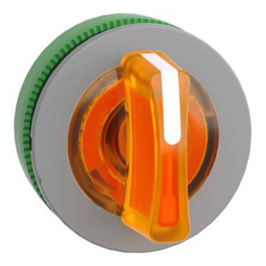Flush mounted orange illum selector switch head 3-pos