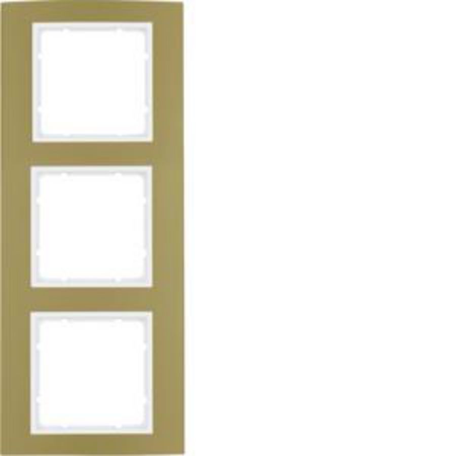 Afdekraam 3-v berker B.3 aluminium goud/polarwit mat