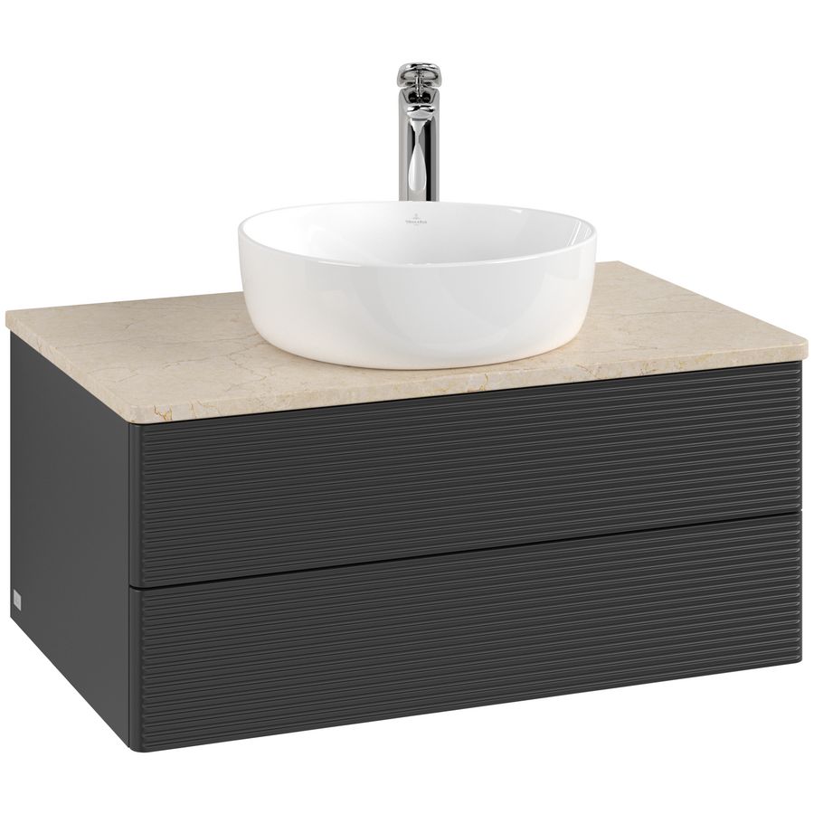 Wastafelonderkast Antao 800x360x500mm Black Matt Lacquer L19153PD