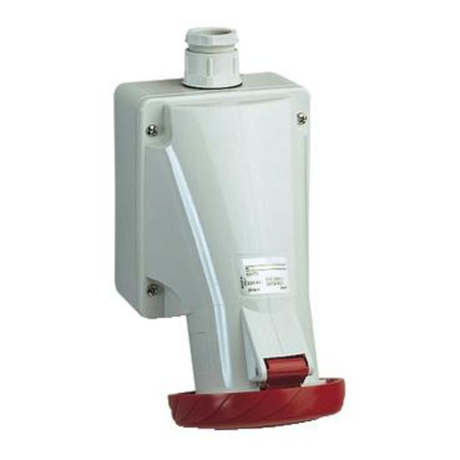 Wandcontactdoos Gehoekt 3P+A 32A 400-440V AC 3h PratiKa