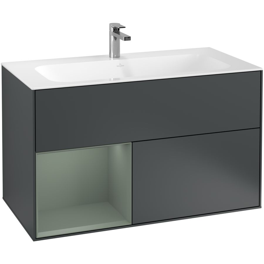 Wastafelonderkast Finion 996x591x498mm Mid.Blue Matt Lacquer F030GMHG