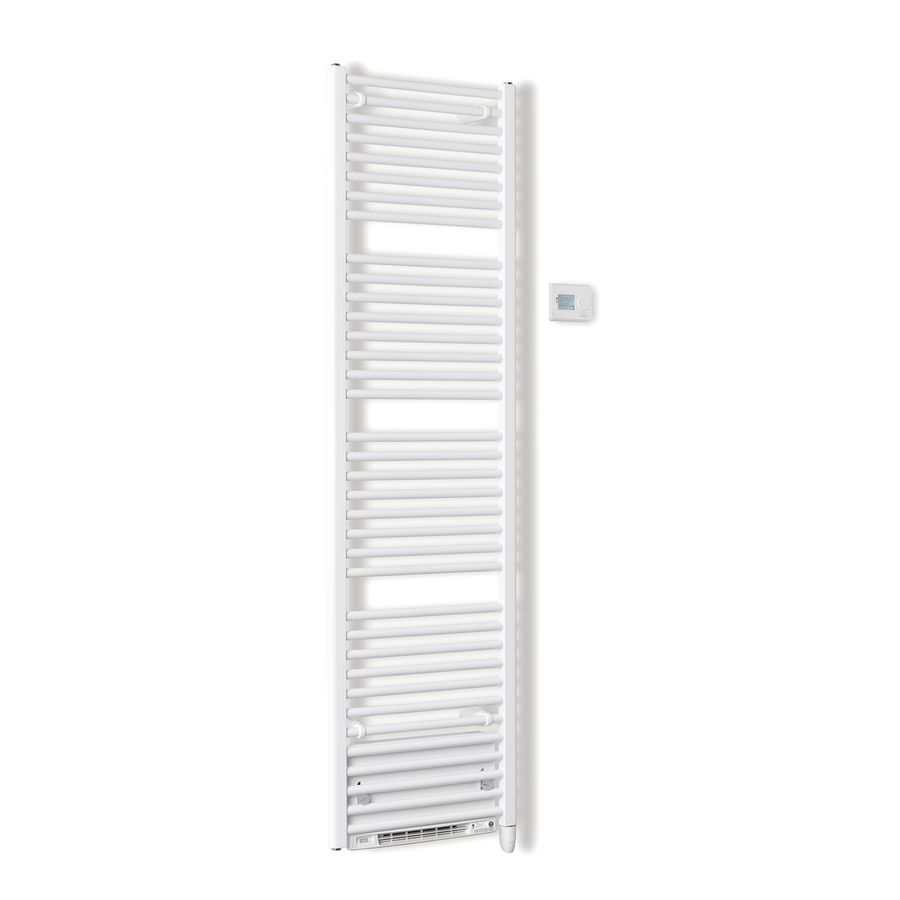 Elektr. handdoekradiator OCEANUS E-VENTO 585x775mm 400W+blower 950W wit RAL9016 incl. geïnt. klokthermostaat