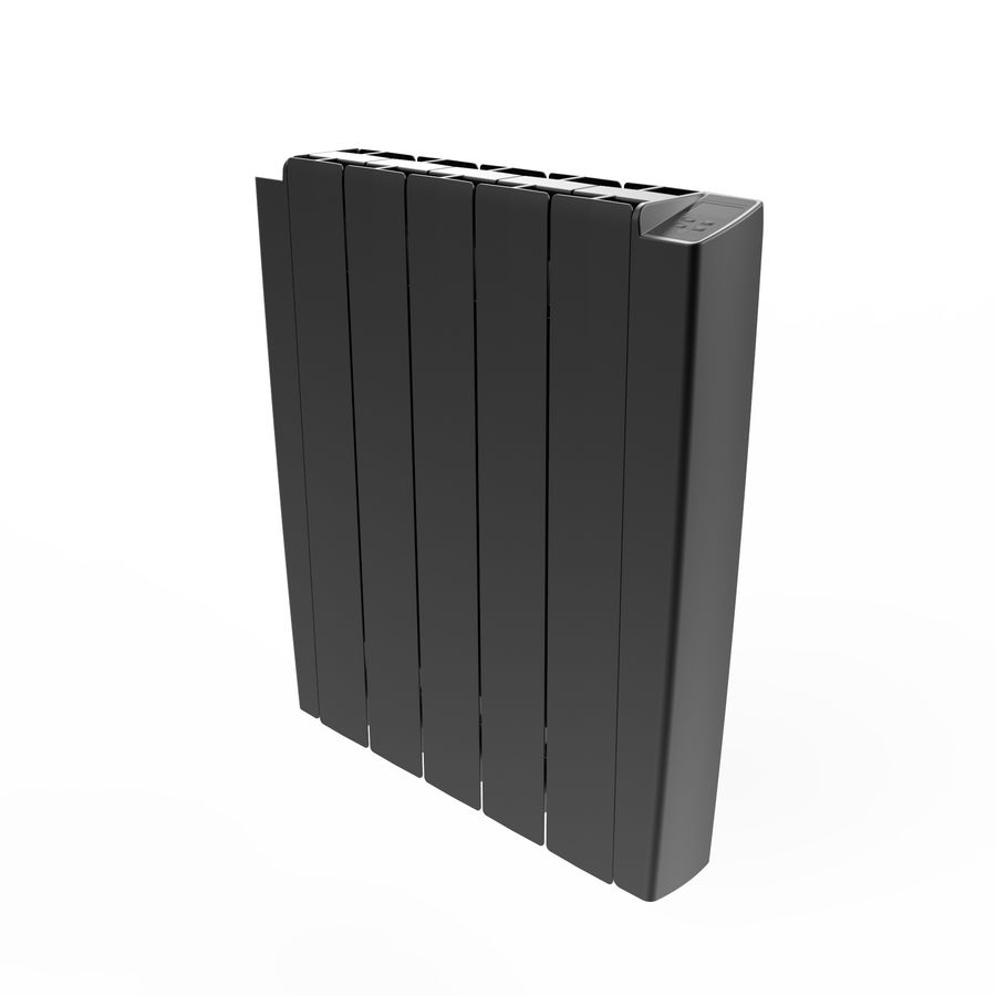 Elektr. radiator NAVALE alu. oliegevuld antracietgrijs 520x580mm 1000W incl. geïnt. thermostaat+afst.bediening