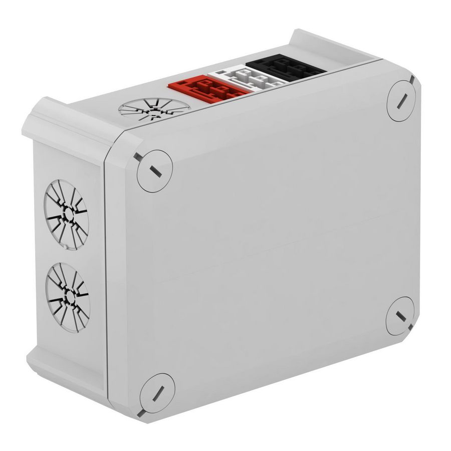 Kabeldoos wago aansluiting 3-polig 2xro/wi/zw 150x116x67 polypr.