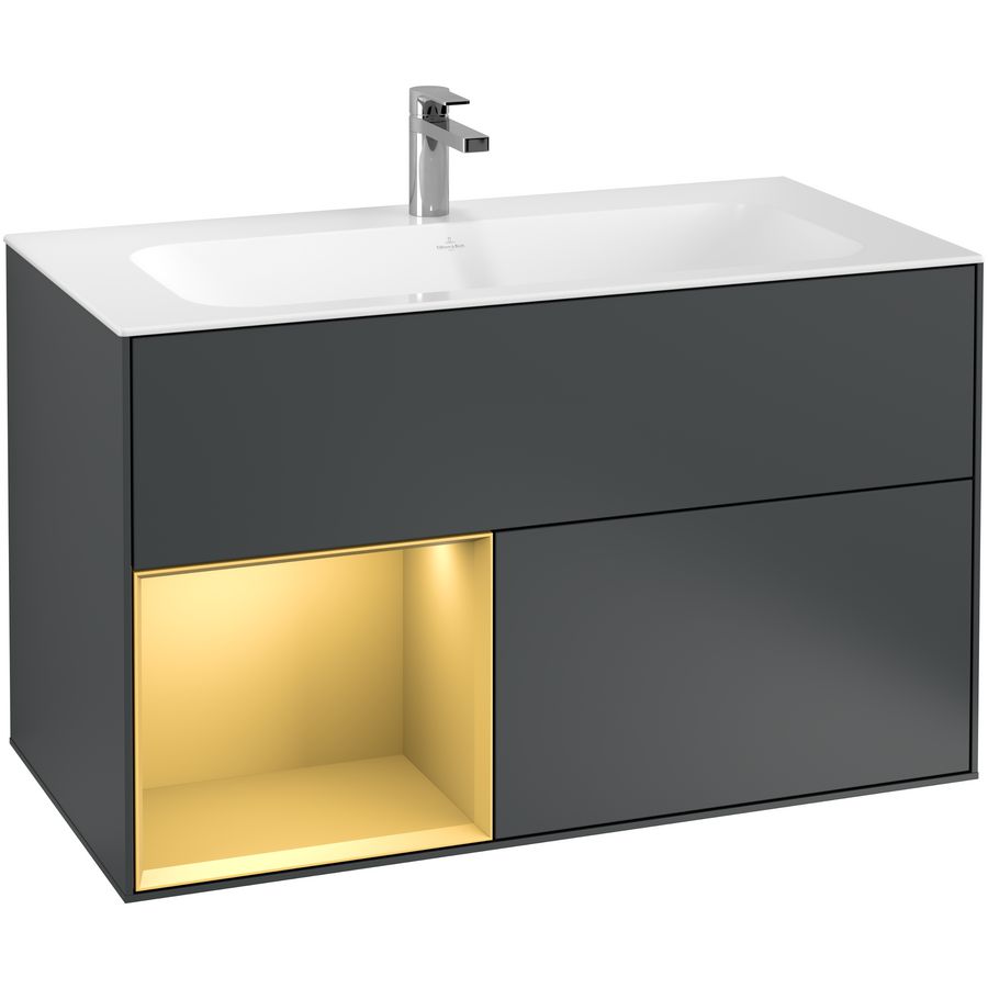 Wastafelonderkast Finion 996x591x498mm Mid.Blue Matt Lacquer F030HFHG