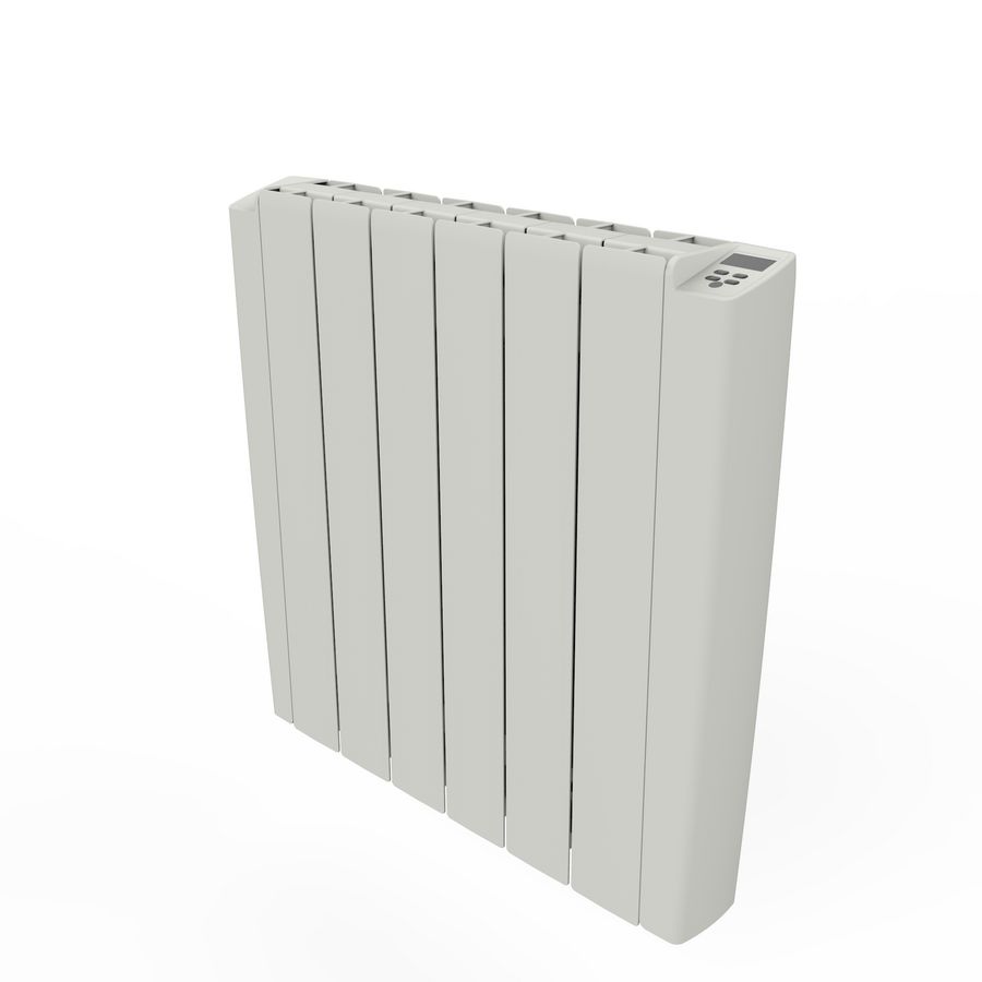 Elektr. radiator NAVALE alu. oliegevuld wit 760x580mm 1500W incl. geïnt. thermostaat+afst.bediening
