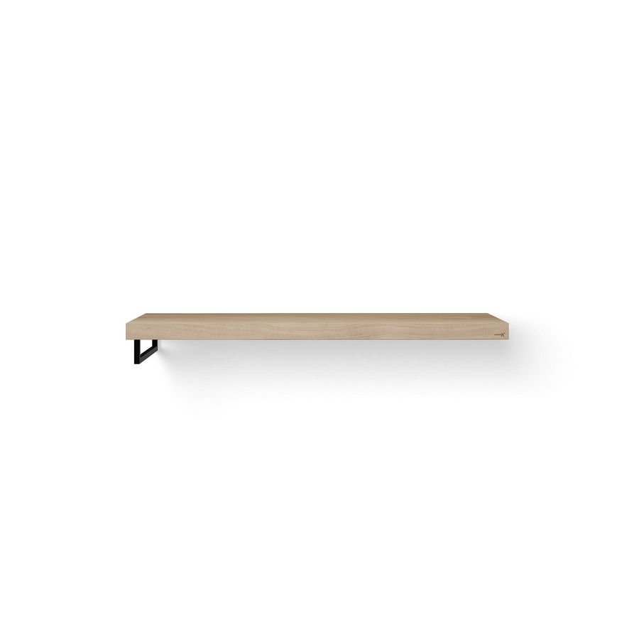 Wastafelblad Base Wood eiken 140cm zwart 1x handdoekbeugel LI.