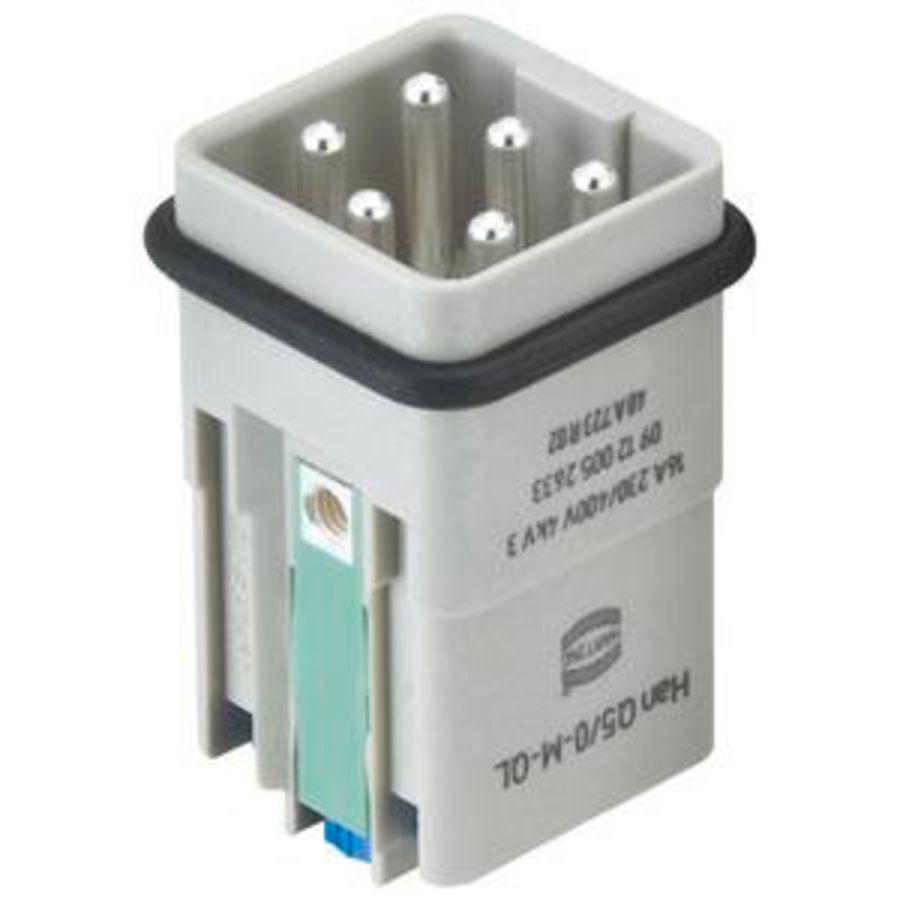 Contactblok binnenw. man 5polig Han Q5/0-M-QL 2,5mm2 VVE=10
