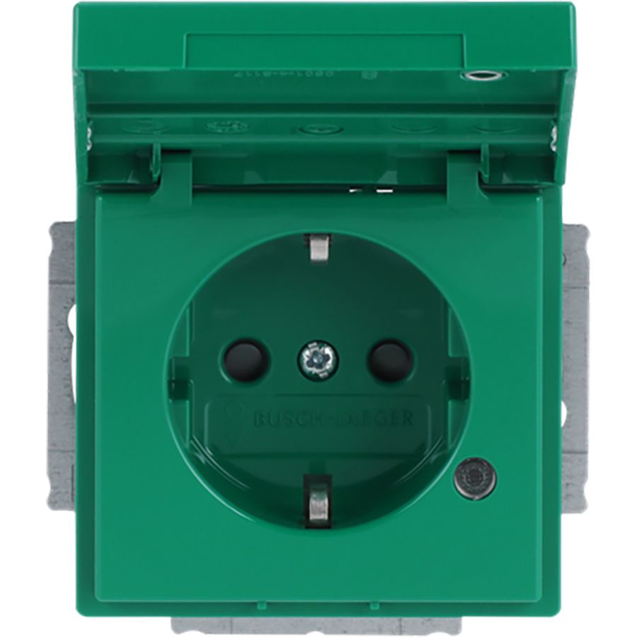 Tekstwandcontactdoos ra kv kd Centraalplaat LED inb f-groen (20 EUKNBL-13-82)